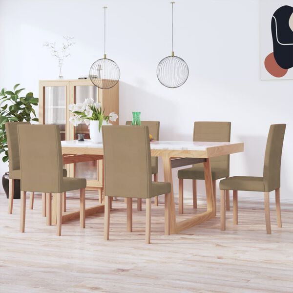 vidaXL spisebordsstole 6 stk. stof gr&aring;brun