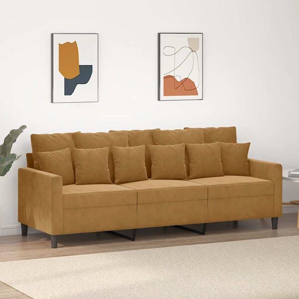 vidaXL 3-personers sofa 180 cm fl&oslash;jl brun