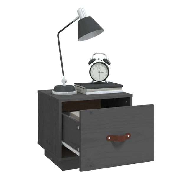 vidaXL sengeborde 2 stk. 40x34x35 cm massivt fyrretr&aelig; gr&aring;