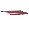 vidaXL Manuel markise-ramme med LED-lys Bordeaux og Hvid 2,5 x 2 m