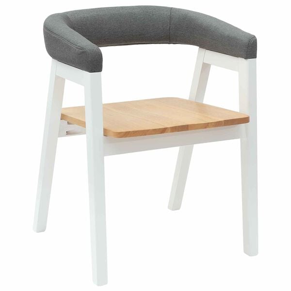 vidaXL Spisestole 2 pcs Hvid 54 x 57 x 73 cm Massiv gummitr&aelig;