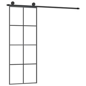 vidaXL skyded&oslash;r med hardwares&aelig;t 76x205 cm sikkerhedsglas aluminium