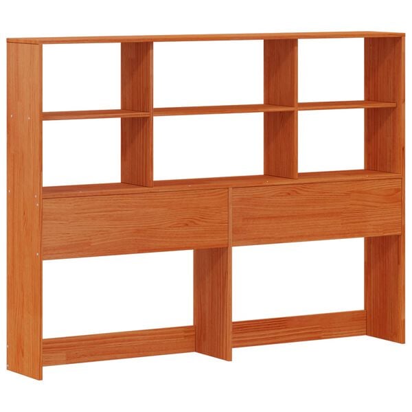 vidaXL Sengestel med opbevaringshovedgavl VoksBrun 140 x 190 cm