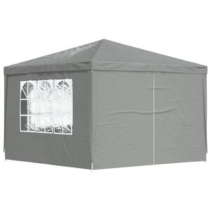 vidaXL Party Tent 300 x 300 x 255 cm Lysegr&aring; PE og st&aring;l