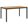 vidaXL Udend&oslash;rs Bord Naturlig og sort 150 x 90 x 75 cm