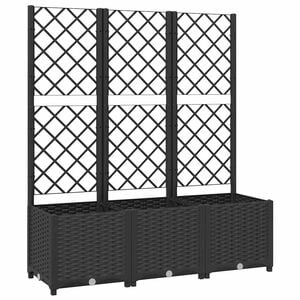 vidaXL haveplantekasse med espalier sort 120x40x136 cm PP