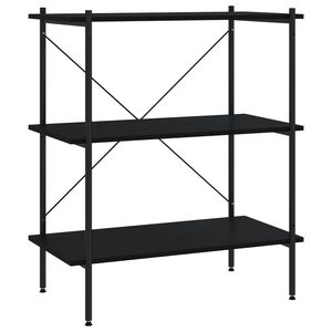 vidaXL reol med 3 hylder 80x40x92 cm sort