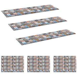 vidaXL Trinm&aring;tter 15 stk. 76 x 20 cm Bl&aring; Polyester Rektangul&aelig;r