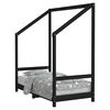 vidaXL sengeramme til juniorseng 70x140 cm massivt fyrretr&aelig; sort