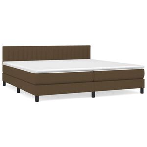 vidaXL kontinentalseng med madras 200x200 cm stof m&oslash;rkebrun