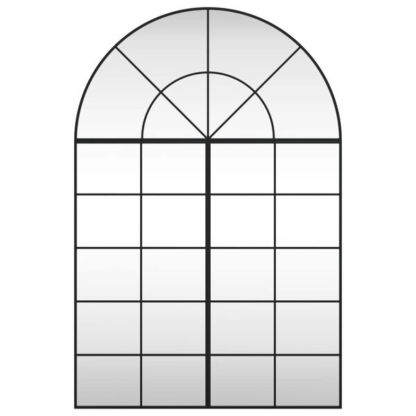 vidaXL v&aelig;gspejl 100x150 cm buet jern sort