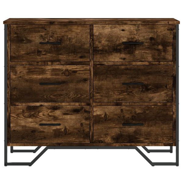 vidaXL kommode 91x35,5x74,5 cm konstrueret træ røget egetræsfarve