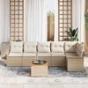 vidaXL Havesofa Sæt 7 pcs Beige Poly rattan