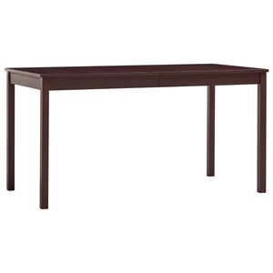 vidaXL spisebord 140 x 70 x 73 cm fyrretr&aelig; m&oslash;rkebrun
