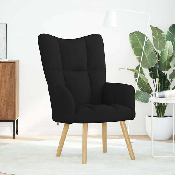 vidaXL l&aelig;nestol stof sort