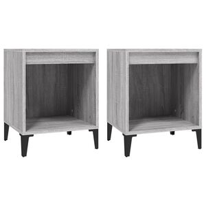 vidaXL sengeborde 2 stk. 40x35x50 cm gr&aring; sonoma