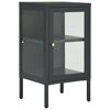 vidaXL sk&aelig;nk 38x35x70 cm st&aring;l og glas antracitgr&aring;