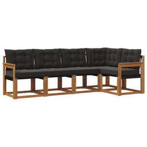 vidaXL Udend&oslash;rs sofagruppe 5 stk. Naturlig og sort