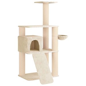 vidaXL Kattetr&aelig; med sisal klatreposter Cremefarvet 173 cm