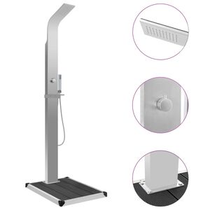 vidaXL udend&oslash;rsbruser med bakke WPC rustfrit st&aring;l