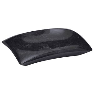 vidaXL h&aring;ndvask 50x35x10 cm marmor sort
