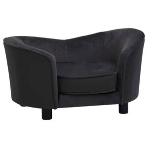 vidaXL hundesofa 69x49x40 cm plys og kunstl&aelig;der sort