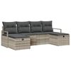 vidaXL Sofa S&aelig;t 6 stk. 6-Antal s&aelig;der Lysegr&aring; polyrattan