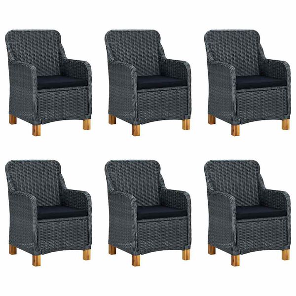 vidaXL spisebordss&aelig;t til haven 7 dele m&oslash;rkegr&aring;