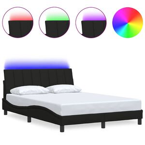 vidaXL sengeramme uden madras Hanko Sort 120x200 cm Stof