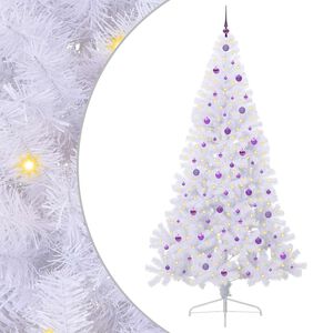 vidaXL Kunstigt juletr&aelig; Hvid 240 cm PVC og St&aring;l