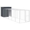 vidaXL h&oslash;nsehus med l&oslash;beg&aring;rd 165x659x181 cm galvaniseret st&aring;l antracit