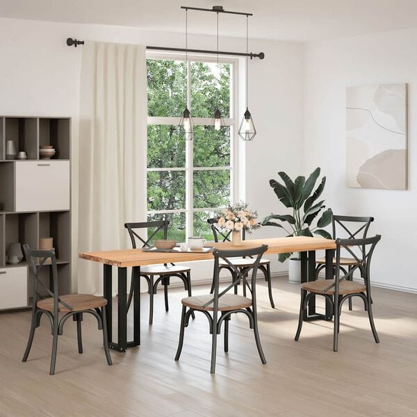 vidaXL konsolbordben T-formet 2 stk. sort 38x25x(72-73) cm st&aring;l