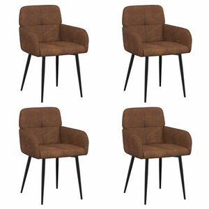 vidaXL Spisestole 4 stk. Faux Suede L&aelig;der Brun 59 x 56,5 x 85 cm
