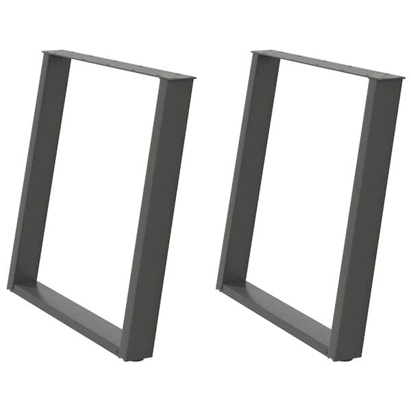 vidaXL spisebordsben U-formet 2 stk. antracit 80x(72-73) cm st&aring;l