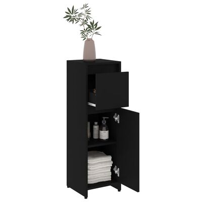 vidaXL badeværelsesmøbelsæt 4 dele konstrueret træ sort
