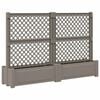 vidaXL Stor krukke med trellis 2 pcs Gr&aring; 200 x 43 x 133,5 cm PP