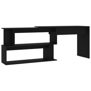 vidaXL skrivebord til hj&oslash;rne 200x50x76 cm konstrueret tr&aelig; sort