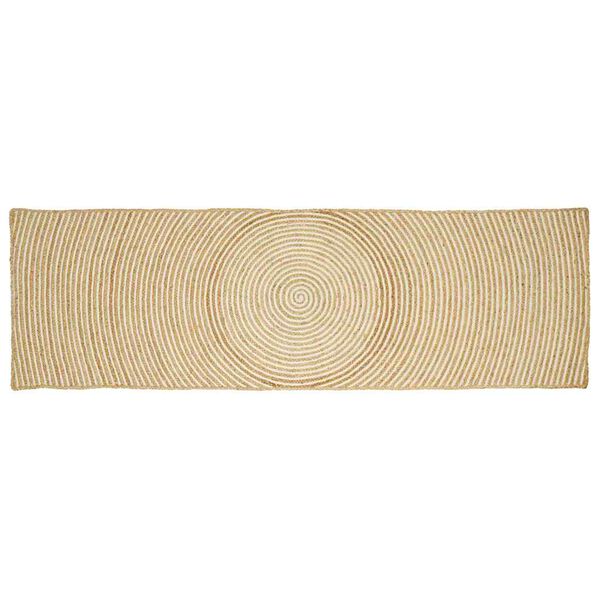 vidaXL T&aelig;ppe Natur og hvid 60 x 250 cm Jute
