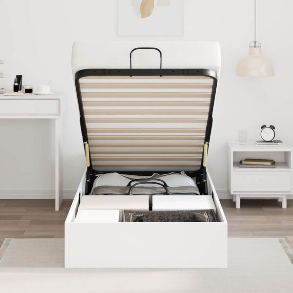 vidaXL Ottoman Sengestel Hvid 80,5 x 200 cm Konstrueret tr&aelig;