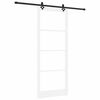 vidaXL Skyded&oslash;r Hvid 93 x 232 cm Massivt fyrretr&aelig; og glas