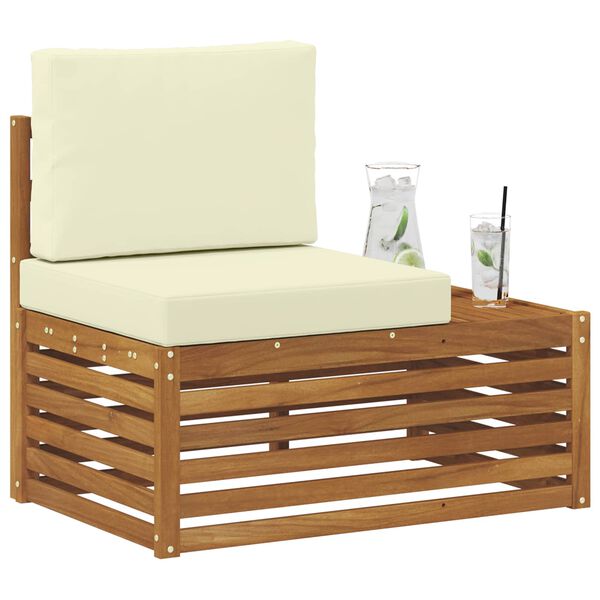 vidaXL Udend&oslash;rs end sofa Naturfarvet 91 x 63 x 73 cm Massivt Akacietr&aelig;