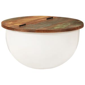 vidaXL sofabord 50x27 cm massivt genbrugstr&aelig; hvid