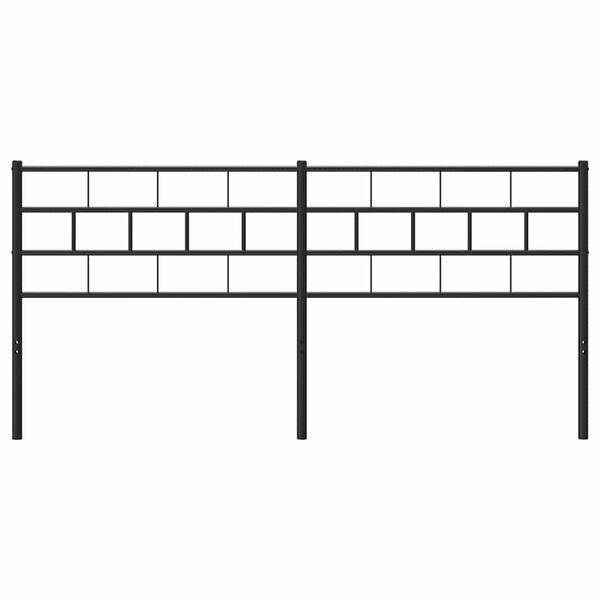 vidaXL sengegavl 193 cm metal sort