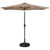 vidaXL Haveparasol med LED lys og fod 270 x 270 cm Polyester Gr&aring;brun