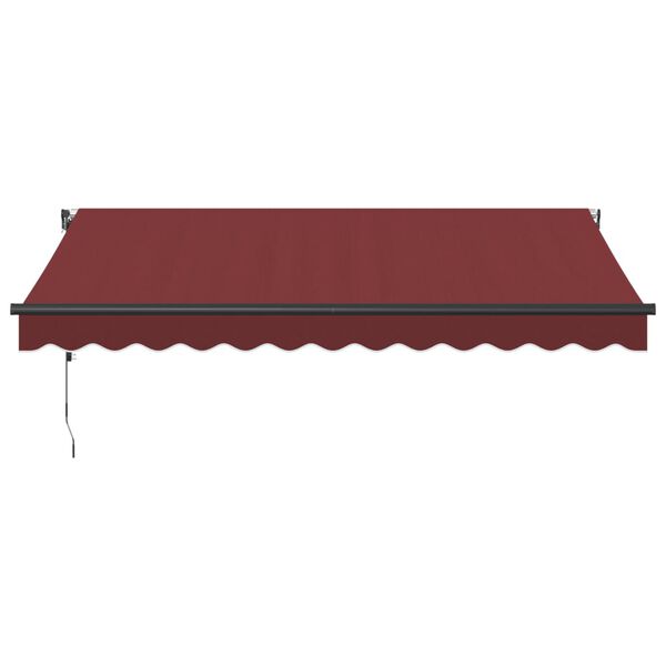 vidaXL markise med LED-lys 350x250 cm automatisk betjening bordeaux