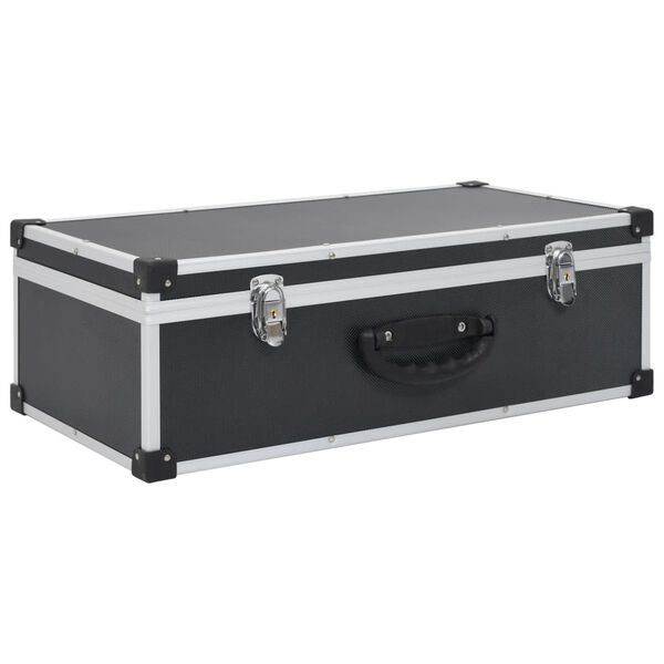 vidaXL CD-kasse til 80 CD'er aluminium ABS sort