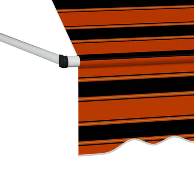 vidaXL manuel foldemarkise 350 cm orange og brun