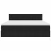 vidaXL Seng med opbevaring og LED med madras Sort 180 x 200 cm Fl&oslash;jl