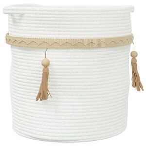 vidaXL opbevaringskurv &Oslash;38x36 cm bomuld hvid
