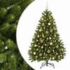 vidaXL Kunstigt juletr&aelig; lysegr&oslash;nt med julekugler 120 cm 150 LED'er